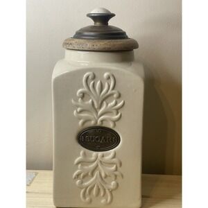 Rare Vintage "Roma Collection" by Jay Imports-ceramic SUGAR Boho canister